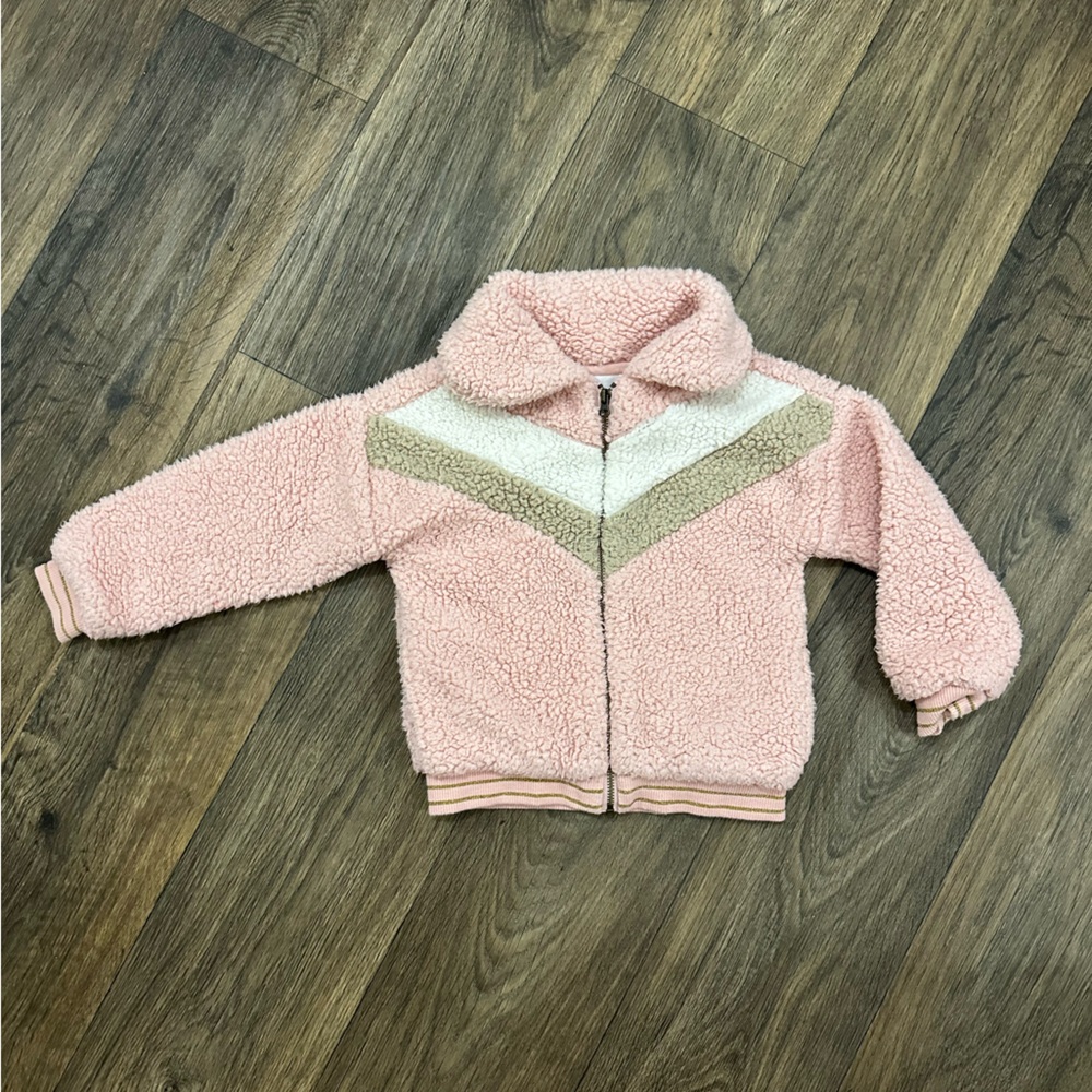 Epic Threads Pink Sherpa Zip-Up Jacket size 3T